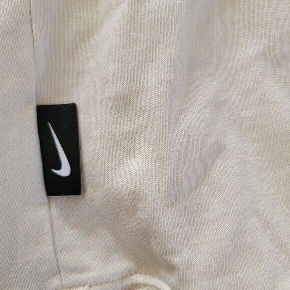 Nike Mens Short Sleeve Oversized Crew Neck Sweatshirt L Cotton Beige & Black - Picture 3 of 7